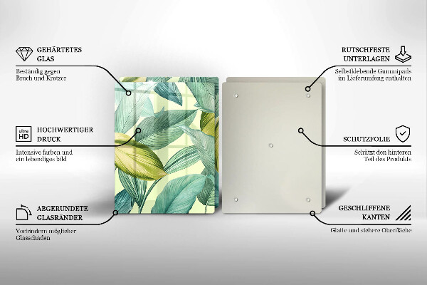 Tapa encimera Hojas tropicales verdes