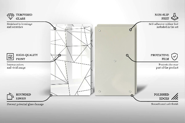 Tapa encimera Triángulos blancos