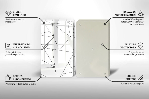 Tapa encimera Triángulos blancos