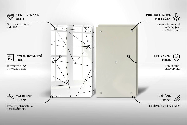 Tapa encimera Triángulos blancos