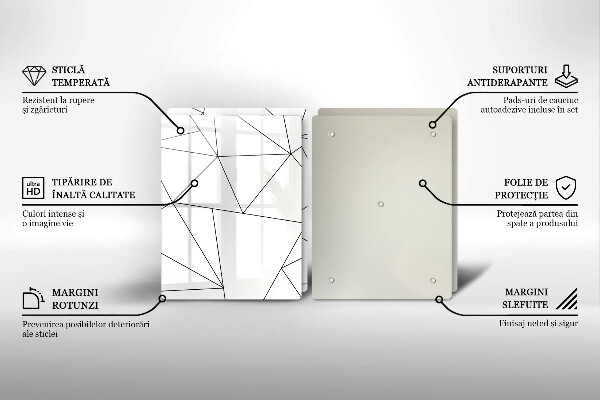 Tapa encimera Triángulos blancos