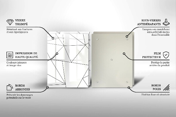 Tapa encimera Triángulos blancos