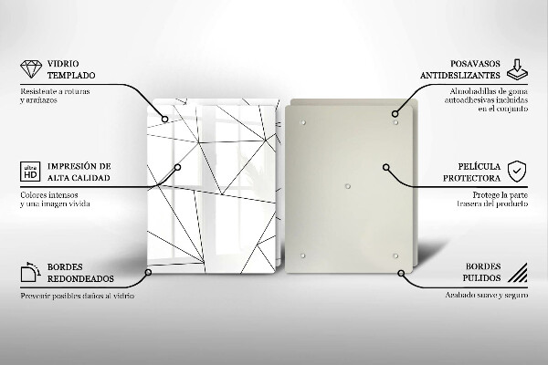 Tapa encimera Triángulos blancos