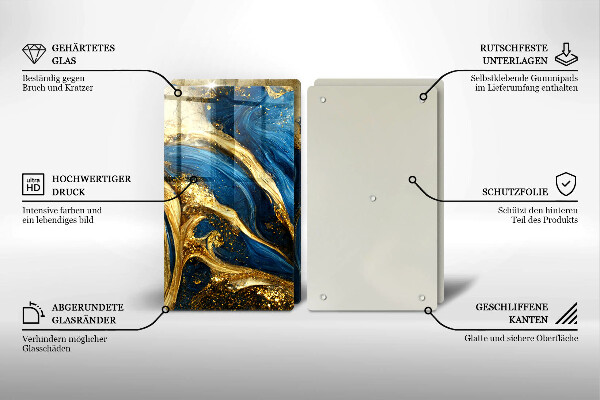 Tapa encimera Mármol azul y dorado