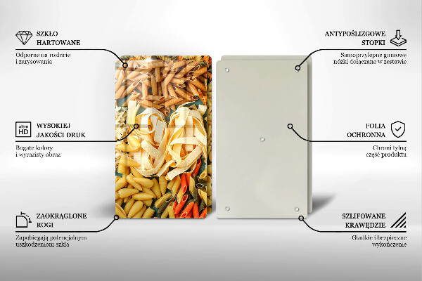Tapa encimera Diferentes tipos de pastas