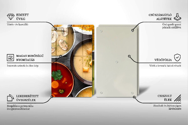 Protector pared cocina Sopas coloridas