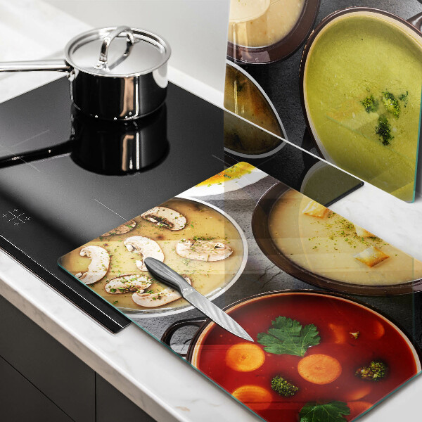 Protector pared cocina Sopas coloridas