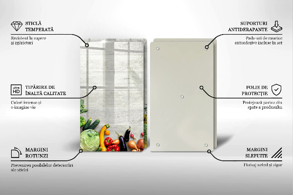 Protector pared cocina Verduras en tablas