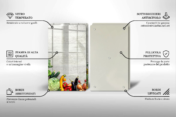 Protector pared cocina Verduras en tablas