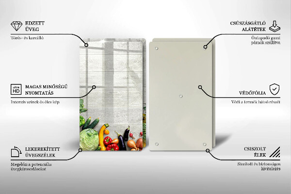 Protector pared cocina Verduras en tablas
