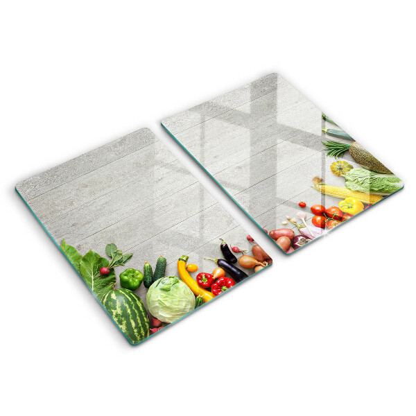 Protector pared cocina Verduras en tablas