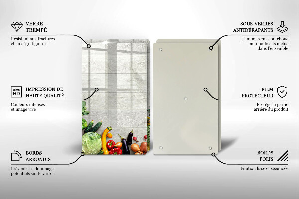 Protector pared cocina Verduras en tablas