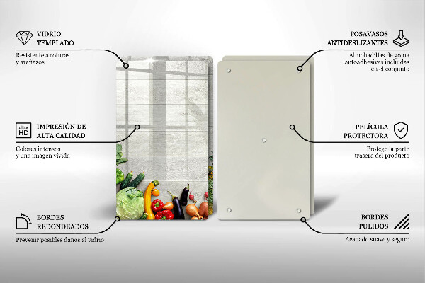 Protector pared cocina Verduras en tablas