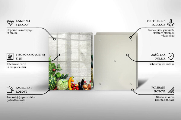 Protector pared cocina Verduras en tablas