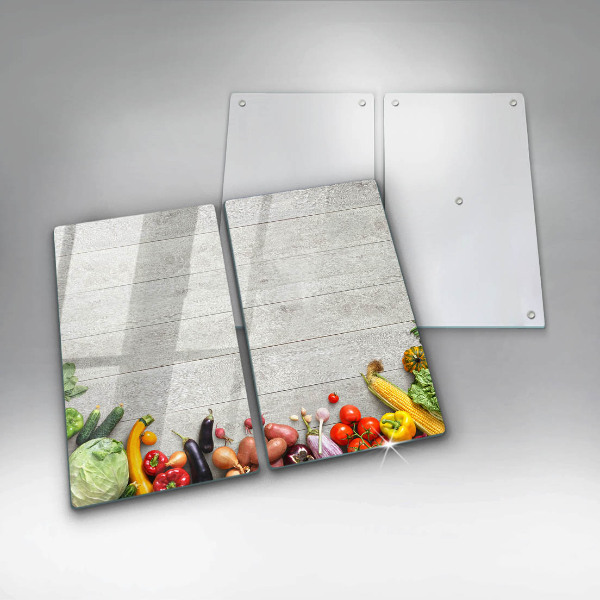 Protector pared cocina Verduras en tablas