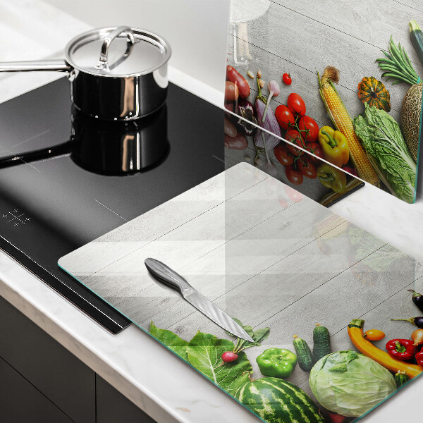 Protector pared cocina Verduras en tablas