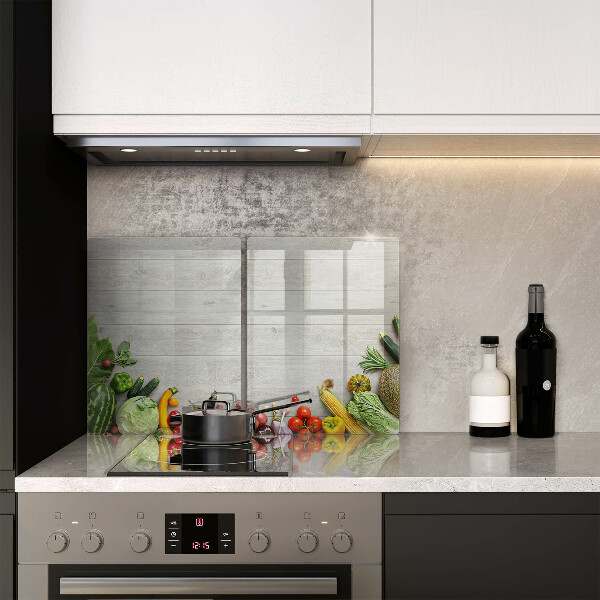 Protector pared cocina Verduras en tablas
