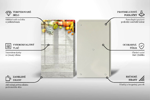 Protector pared cocina Frutas en tablas