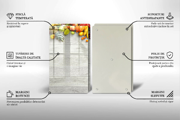 Protector pared cocina Frutas en tablas