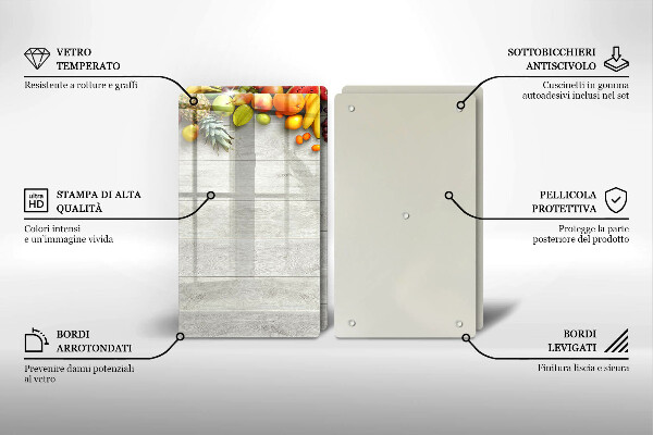 Protector pared cocina Frutas en tablas