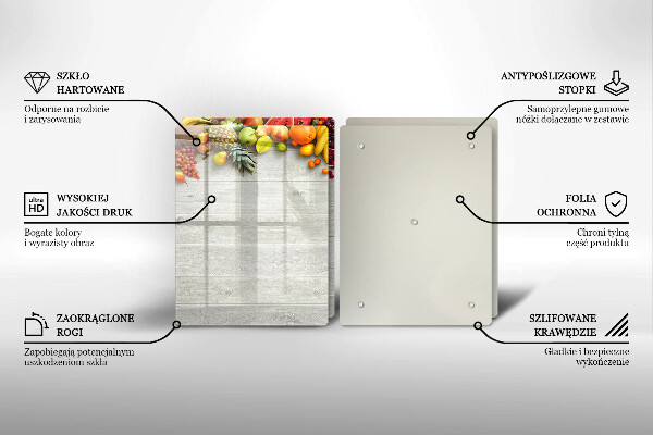 Protector pared cocina Frutas en tablas