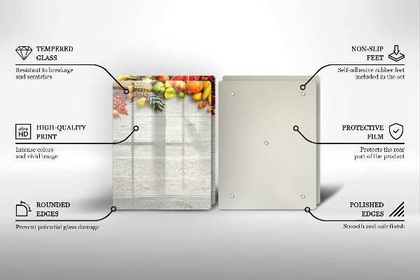 Protector pared cocina Frutas en tablas