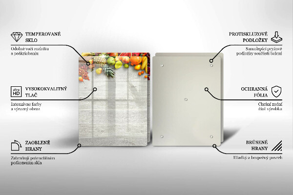 Protector pared cocina Frutas en tablas