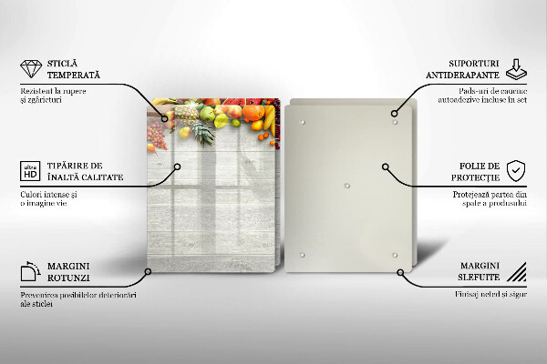 Protector pared cocina Frutas en tablas