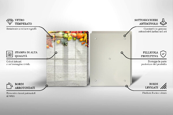 Protector pared cocina Frutas en tablas