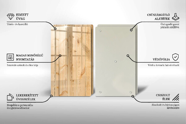 Protector pared cocina Tablas de madera delicadas