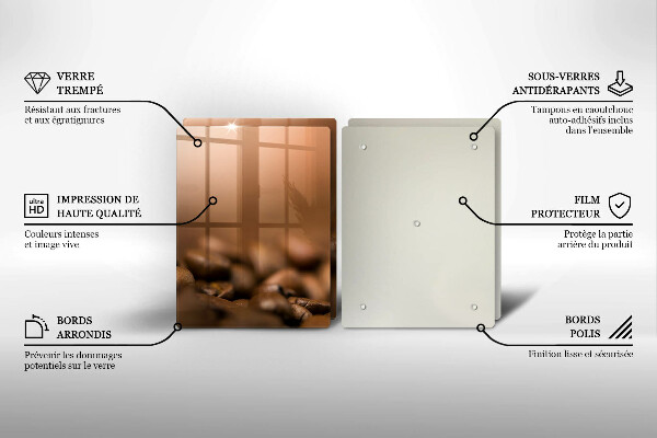 Protector pared cocina Granos de café