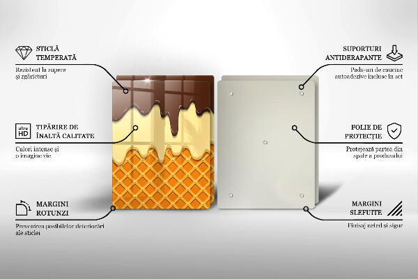 Protector pared cocina Ilustración de cono de helado