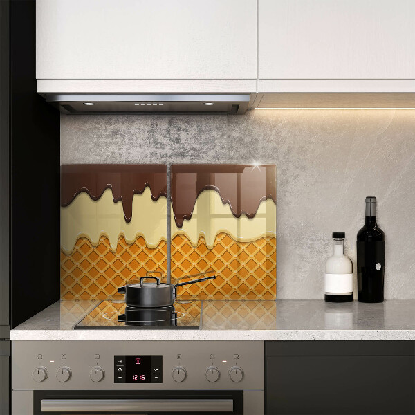 Protector pared cocina Ilustración de cono de helado