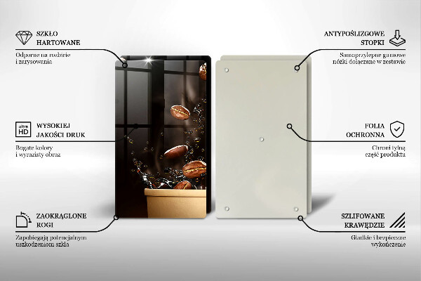 Protector pared cocina Granos de café calientes