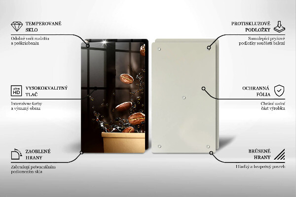 Protector pared cocina Granos de café calientes