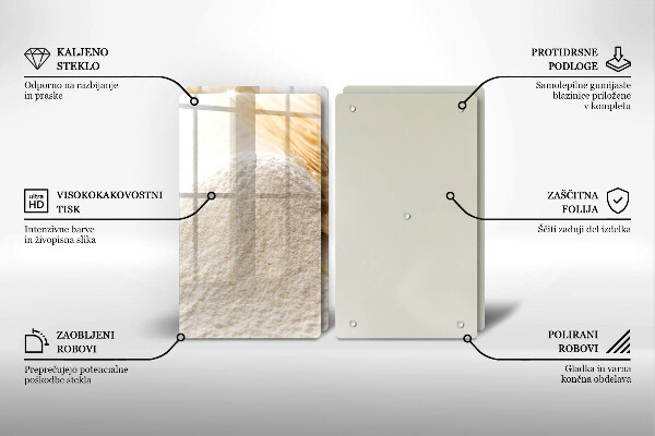 Protector pared cocina Harina y espigas de grano