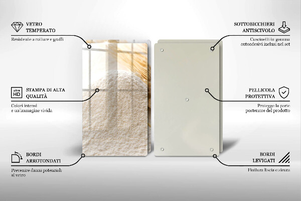 Protector pared cocina Harina y espigas de grano