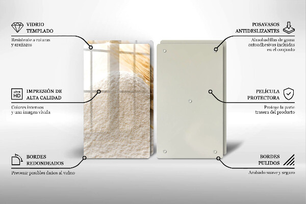 Protector pared cocina Harina y espigas de grano