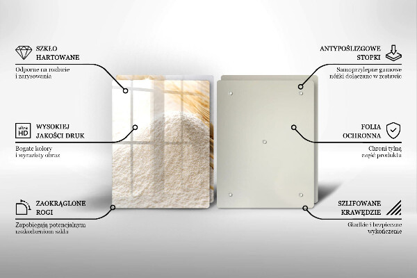 Protector pared cocina Harina y espigas de grano