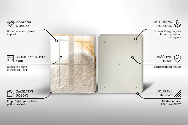 Protector pared cocina Harina y espigas de grano