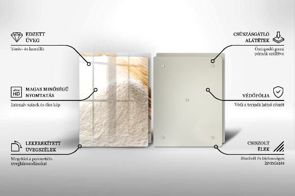 Protector pared cocina Harina y espigas de grano