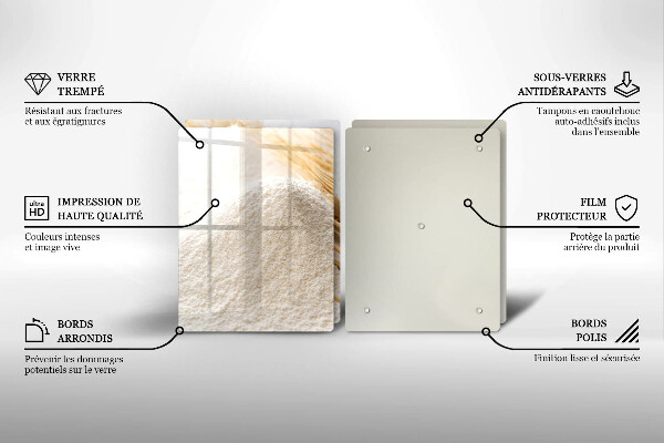 Protector pared cocina Harina y espigas de grano