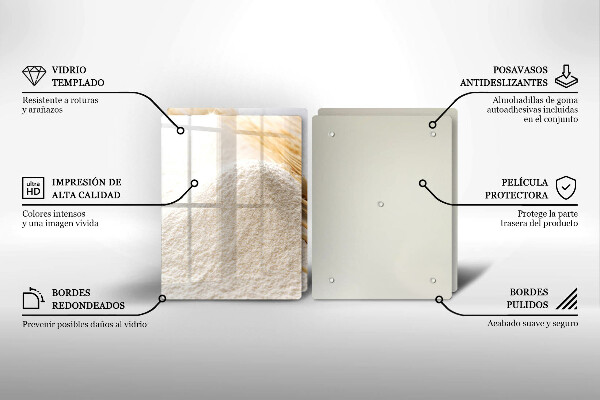 Protector pared cocina Harina y espigas de grano