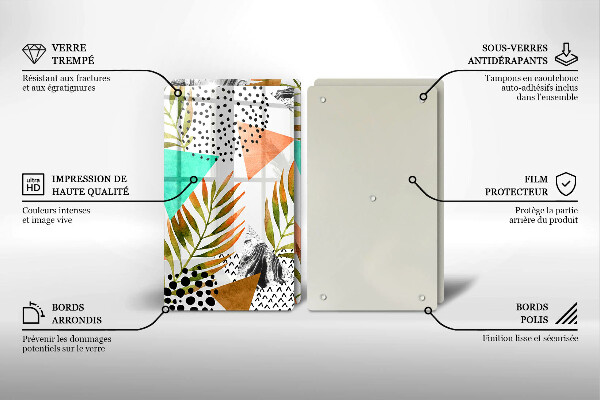 Protector pared cocina Patrón de hojas boho