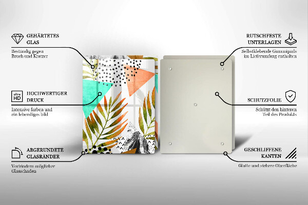 Protector pared cocina Patrón de hojas boho