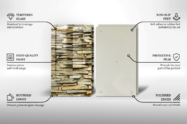 Protector pared cocina Piedras decorativas