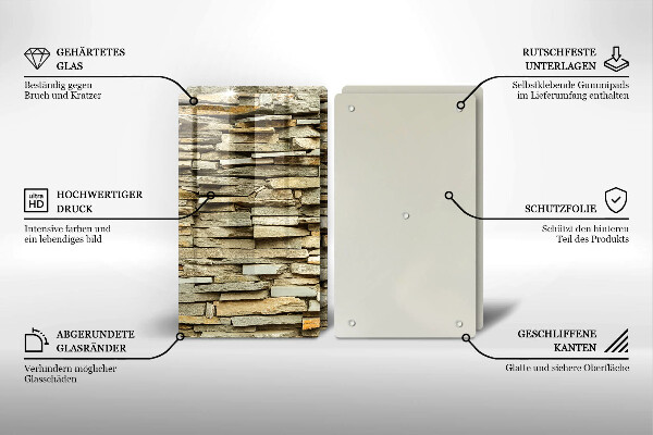 Protector pared cocina Piedras decorativas