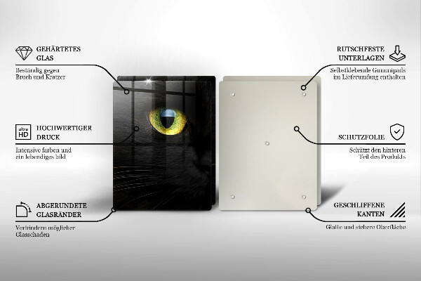 Protector pared cocina Ojos de gato animales