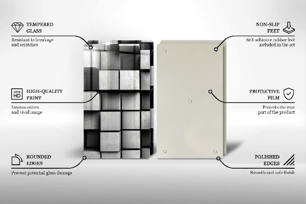 Protector pared cocina Cuadrados abstractos 3d