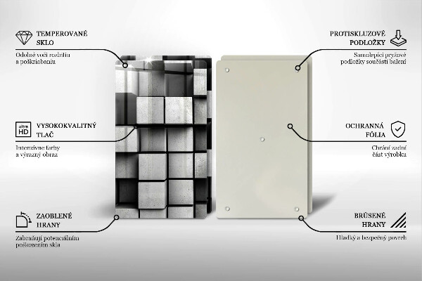 Protector pared cocina Cuadrados abstractos 3d